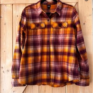 Women's Plaid Shirt  in Orange and Purple